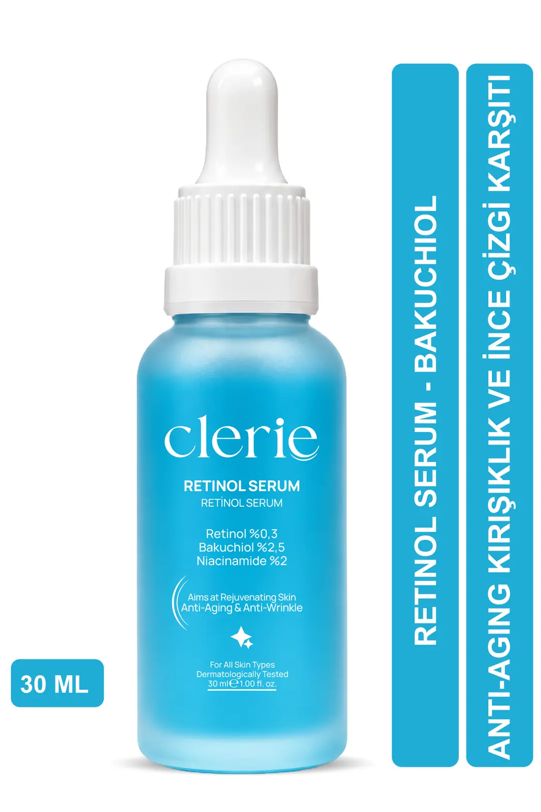 Clerie Retinol ve %2,5 Bakuchiol Destekli Bakım Serumu